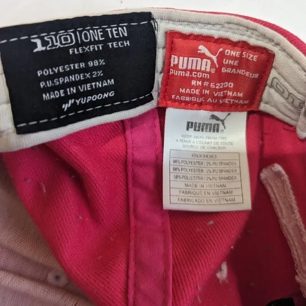 Puma Ball Cap hat pink snap back adjustable baseball,‎ softball, trucker hat